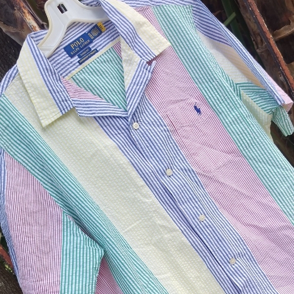 Polo Ralph Lauren Other - Paul Ralph Lauren Blue Label Men's Seersucker Cotton Shirt XL